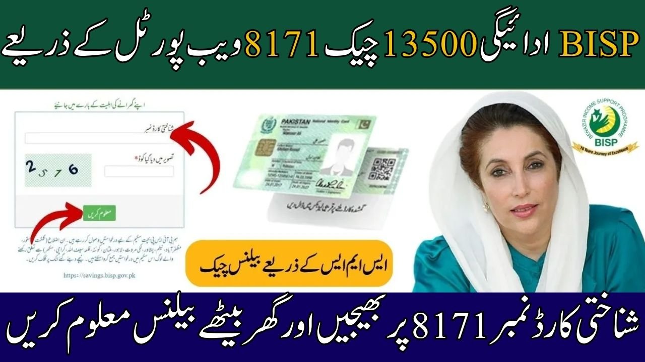 BISP Payment 13500 Check Through 8171 Web Portal
